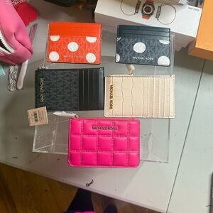Michael Kors Pink, Black, Cream, and Orange Card Holder Set #50 #59